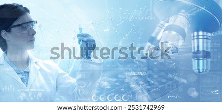 Similar – Image, Stock Photo Scientist examining test samples through microscope