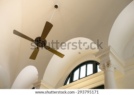 Beautiful hanging ceiling fan of classic house