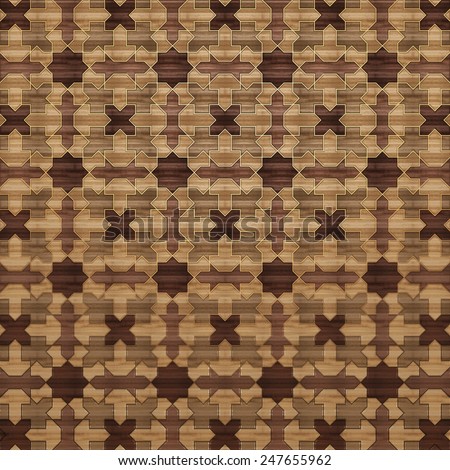 Arabesque Pattern Background in wood blocks
