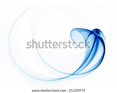 Dynamic Abstract Background, Blue Wavy Lines On White Background Stock ...