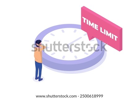 Time limit, business clock concept. Vector illustration.