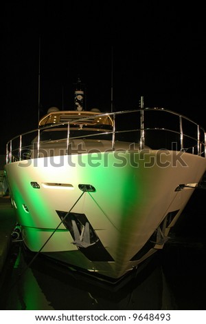 Luxury Yacht with Party Lighting in South Beach