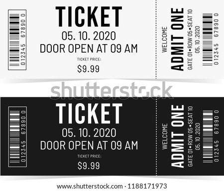 Classical white and black tickets