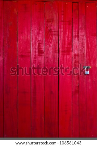 wood red door