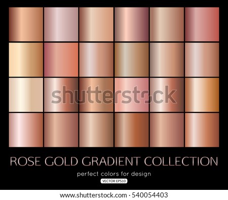 Rose gold gradient collection for fashion design. Vector illustration.
