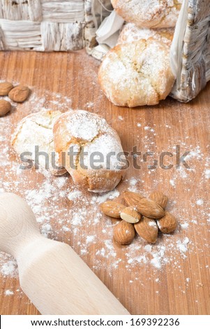 Almond cookies with the powdered sugar on it. Culinary Delights of Sicily