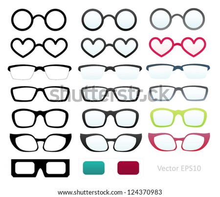 Vector glasses collection isolated