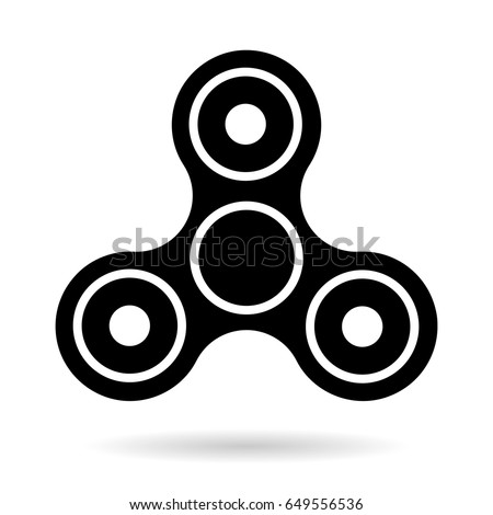 Fidget spinner black simple icon vector isolated