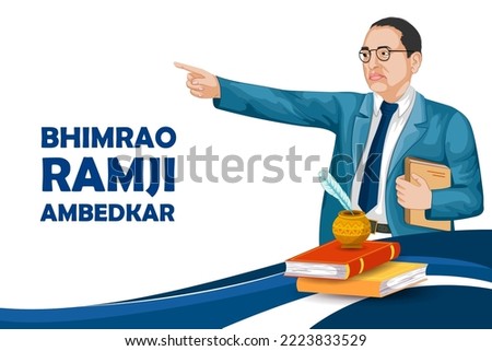 easy to edit vector illustration of Dr Bhimrao Ramji Ambedkar for Ambedkar Jayanti celebration