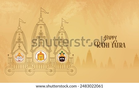 easy to edit vector illustration of Rath Yatra Lord Jagannath festival Holiday background celebrated in Odisha, India