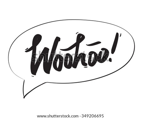 Woohoo text message bubble, vector background