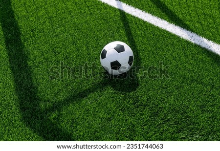 Similar – Image, Stock Photo Soccer player shooting goal, shadowy at night on illuminated sports field through fence