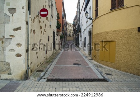 Deserted city street. Europe.Spain