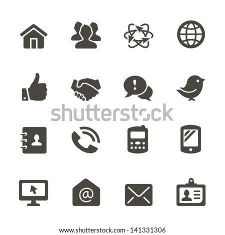 Communication icon set. Rounded Set 2.