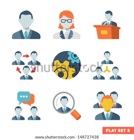 Business people Flat icons for Web and Mobile Application.