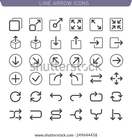 Line Arrow icon set 