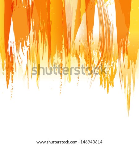 Orange abstract hand-painted brush stroke daub background. For vector version, see my portfolio.