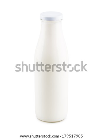 milk bottle Isolated on white background