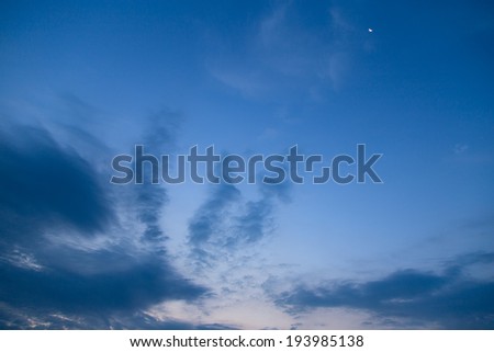 blue star sky clouds sunset