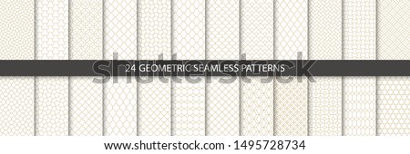 Big set of 24 vector tiled seamless patterns. Collection of geometric linear modern patterns. Patterns added to the swatch panel.