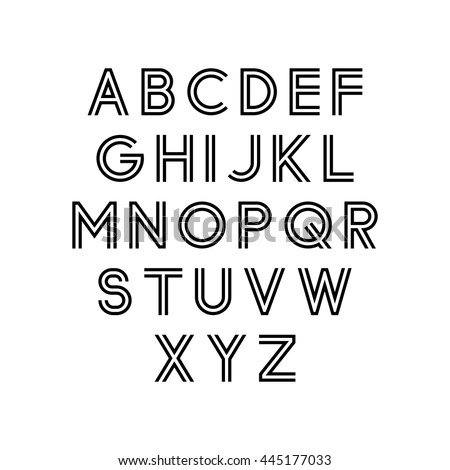 Vector alphabet set. Double font