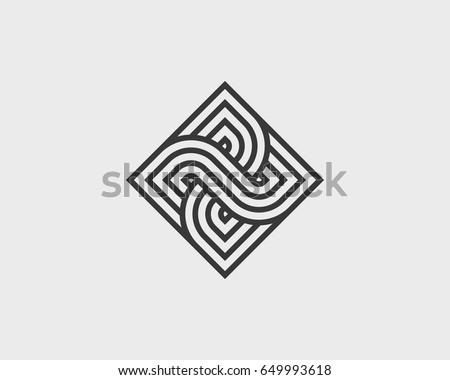 Vector geometric icon. Linear style logo.