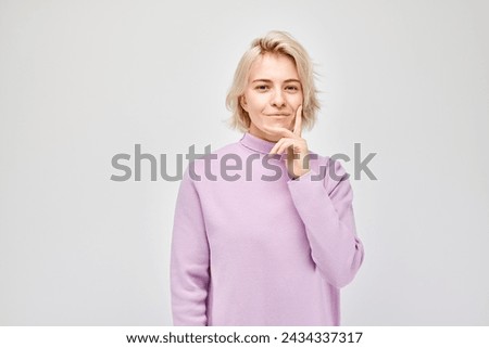 Similar – Image, Stock Photo Thoughtful Human being