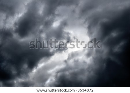 Ominous dark thunderstorm clouds in the sky