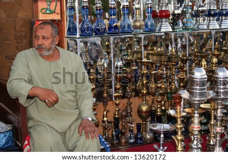 Street Seller of Hookahs in Egypt