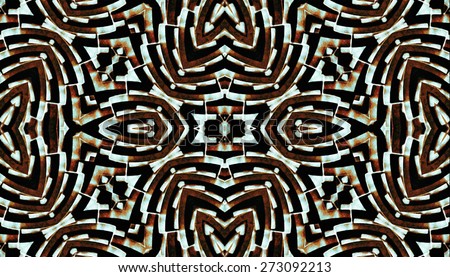 High tech futuristic style abstract geometric background pattern in brown, white and black colors.