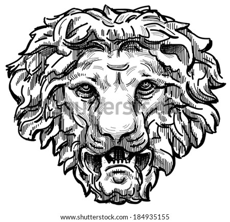 snarling lion head