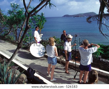 Cable TV crew working on a tourism promotion for St. Vincent and the Grenadines