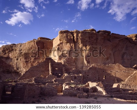 Chaco Culture National Historical Park, New Mexico was built  1,000 years ago and was home to 5,000 people/Chaco/Situated at 6,000 feet elevation, Chaco was both summer and winter home to the Anasazi.