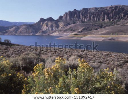 Curecanti National Recreation Area, Colorado, The Blue Mesa Reservoir/ blue mesa/ build to hold back run away water of the Gunnison River, this lake and dam are great for boating and hiking trails.