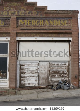 old rural abandoned general store front