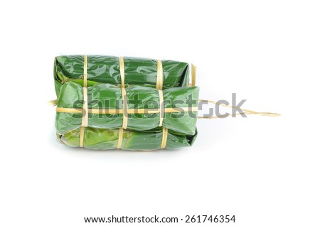 fermented ground pork in banana leaf packing