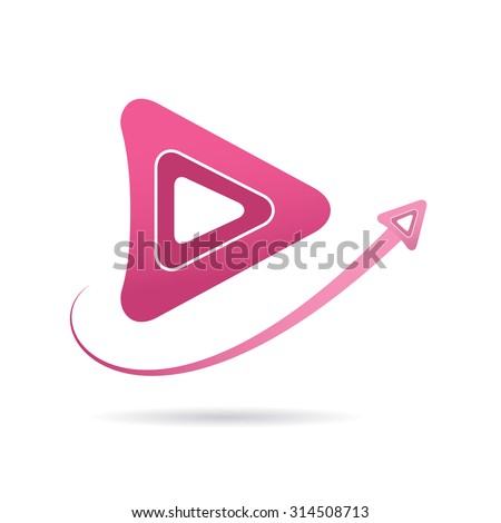 Arrow icon, next symbol, space ship, 3d vector logo on white background, eps 10
