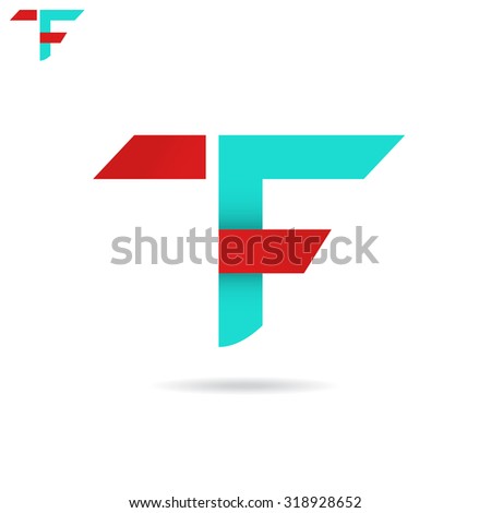 T and F letter icon, t f logo concept, 2d vector isolated on white background, eps 8