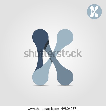 K letter logo template, chains and connections structure, 3d vector illustration, eps 10