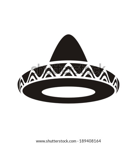 Black Vector Mexican Hat Sombrero Icon Isolated - 189408164 : Shutterstock