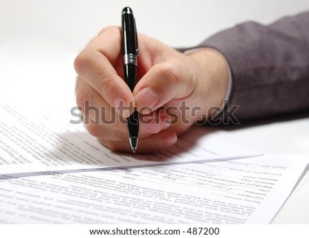 businessman signing contract