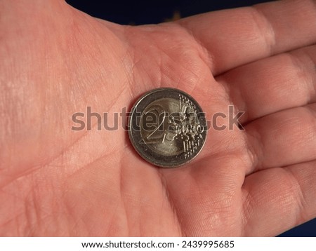 Similar – Image, Stock Photo Two euros Euro two € Money