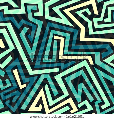 blue maze seamless pattern