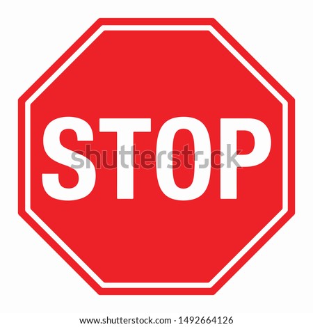 Wall Red Stop Sign Vector illustration EPS10