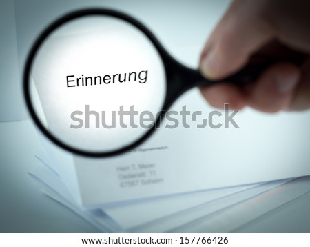 Cover letter with the german word for Reminder