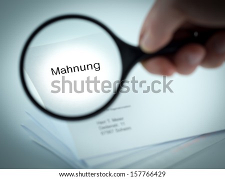 Cover letter with the german word for Final Demand