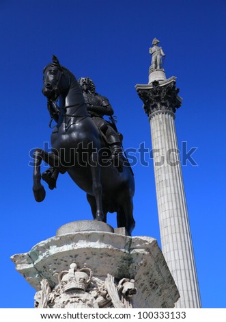 Nelson\'s Column in London\'s Trafalgar Square