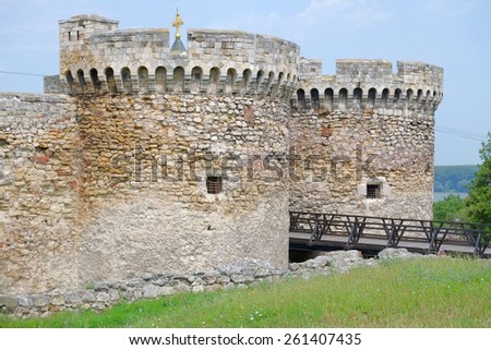 double round towers of Zindan Gate in Kalemegdan Fortress, Belgrade