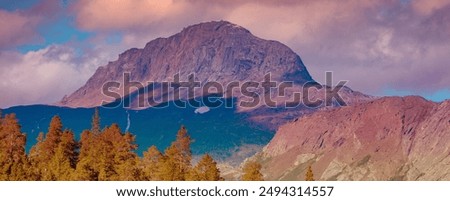 Similar – Image, Stock Photo Rocky mountain ridge during sunset