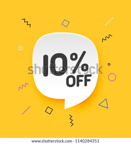 10% off, Flat sales Vector badges for Labels, , Stickers, Banners, Tags, Web Stickers, New offer. Discount badge in yellow background